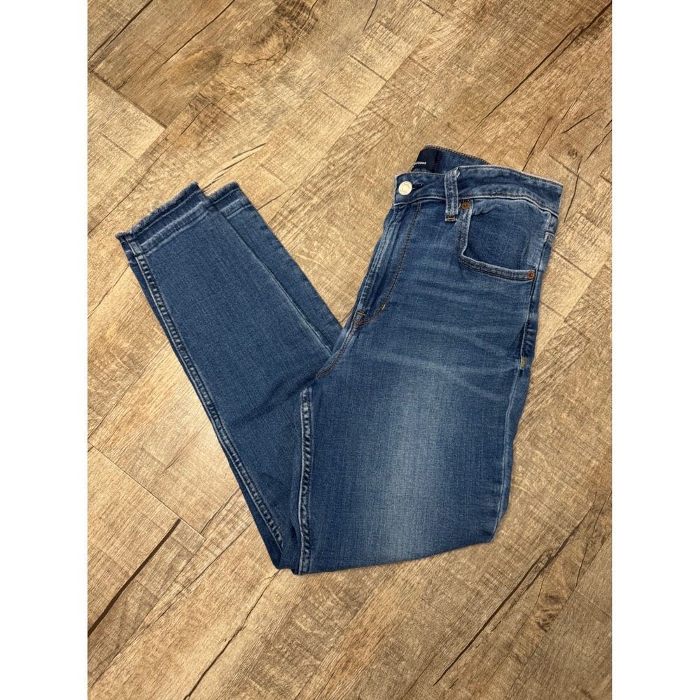 Gap High Rise Universal Legging Jeans Womens 12/31S Medium Wash Raw Hem Skinny